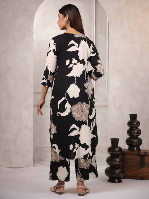 LYFJ Women Floral Printed Tunic With Trousers Co-ords - Image 6