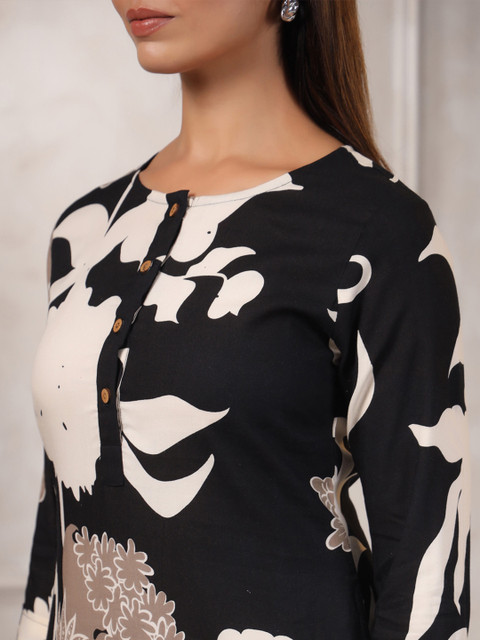 LYFJ Women Floral Printed Tunic With Trousers Co-ords - Image 3