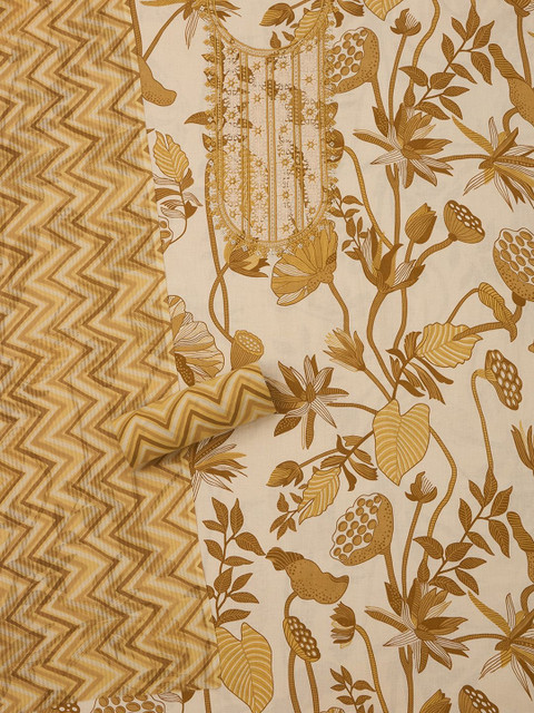 Soch Embroidered Pure Cotton Unstitched Dress Material - Image 4