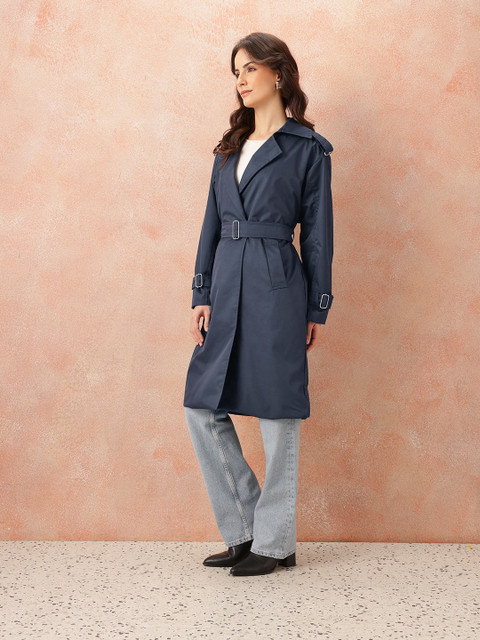 all about you Notched Lapel Collar Single-Breasted Regular Fit Trench Coat with Belt - Image 4