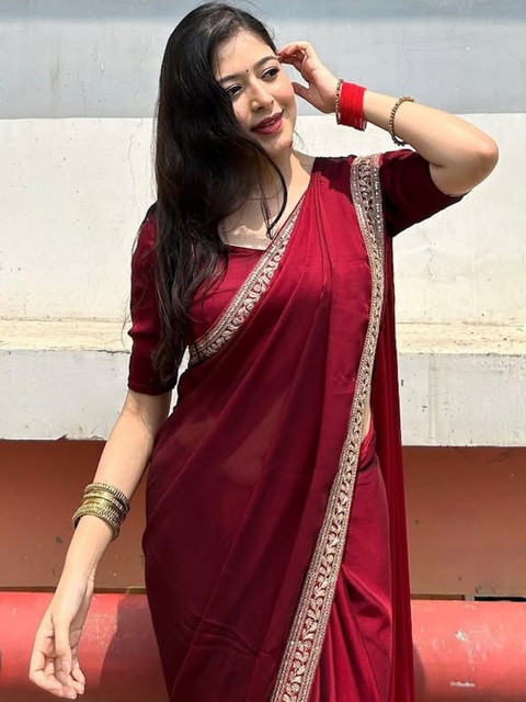 Being Naari Embroidered Pure Georgette Saree