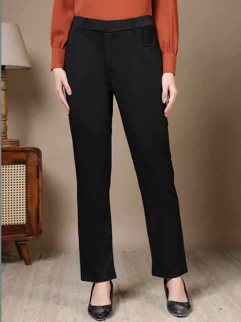 FITHUB Women Original Slim Fit Easy Wash Trousers