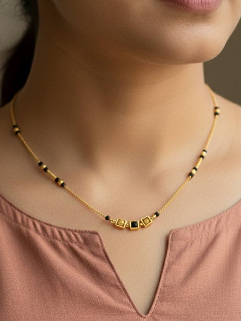 Anouk Gold-Plated Artificial Stones and Beads Mangalsutra