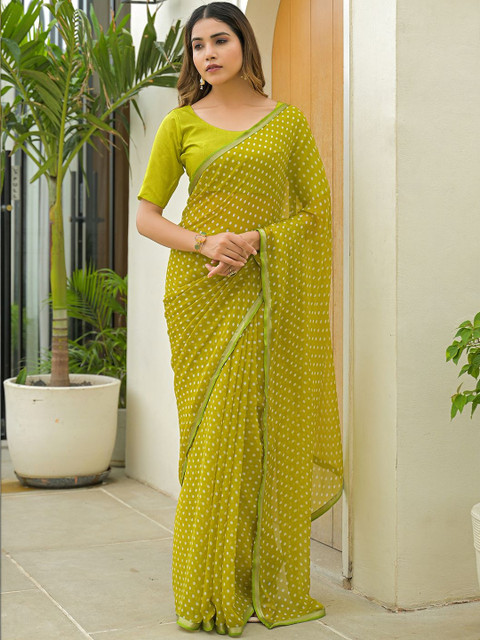 SANISA Polka Dot Pure Chiffon Designer Saree