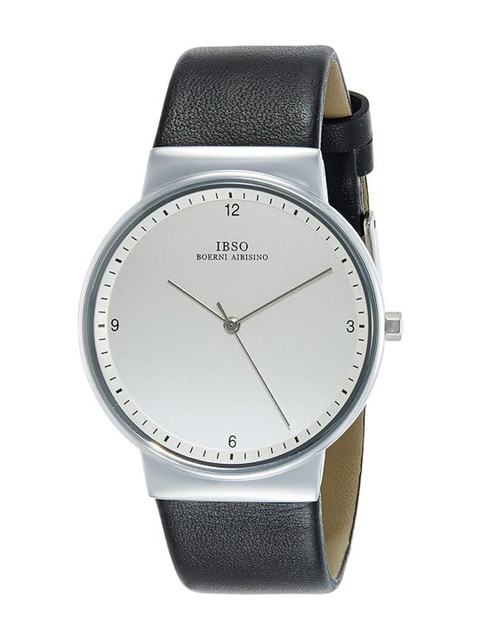 IBSO Unisex Embellished Dial & Leather Bracelet Style Straps Analogue Watch S8628GWH