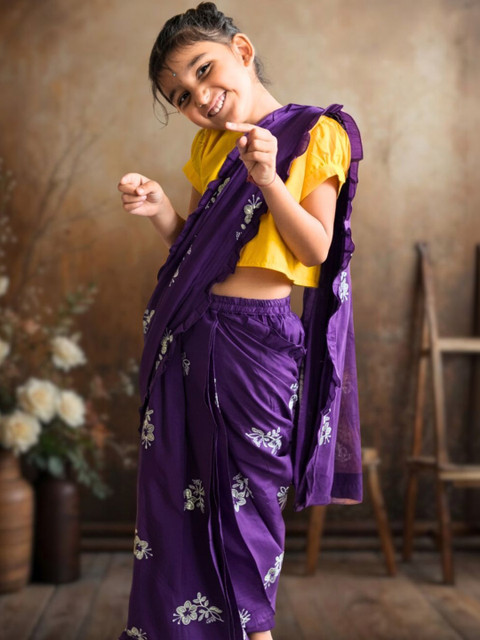 Tura Turi Ethnic Motifs Embroidered Art Silk Saree