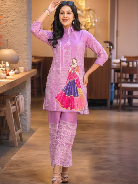 Anouk Rustic Women Ethnic Motifs Printed Regular Kurta with Trousers