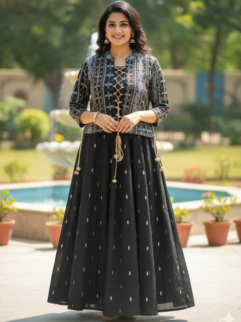 HERE&NOW Women Printed Anarkali Kurta