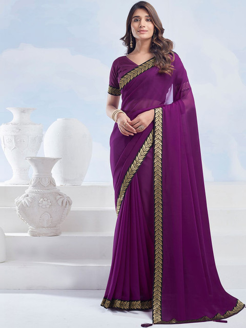 SANISA Woven Design Poly Georgette Saree