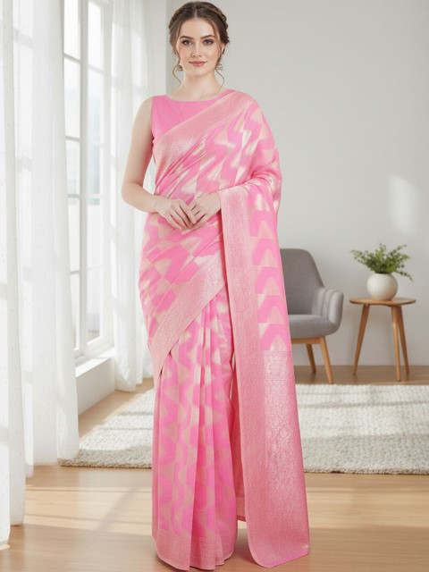 THREAD BOX Woven Design Zari Silk Blend Banarasi Saree