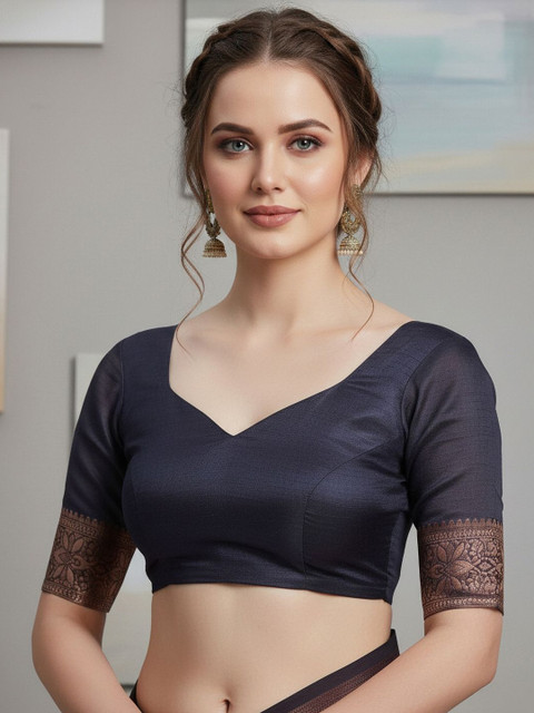 THREAD BOX Ethnic Motifs Zari Silk Blend Banarasi Saree - Image 4