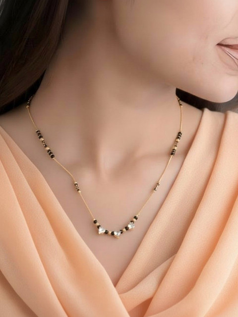 Anouk Gold-Plated Artificial Stones and Beads Mangalsutra