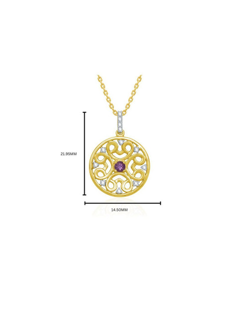 MIVRAA 9Kt Gold Diamond Studdded Pendant - 0.8 g