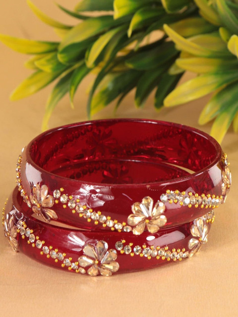 ZULKA Set Of 2 Zircon Stone Studded Bangles