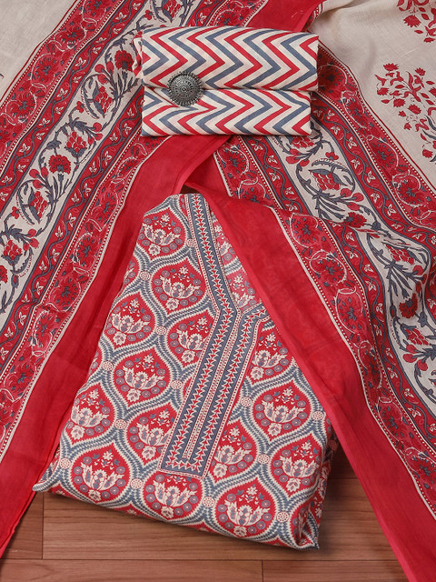 Biba Ethnic Motifs Printed Pure Cotton Unstitched Dress Material