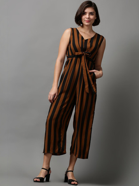SHOWOFFFF Striped Basic Jumpsuit
