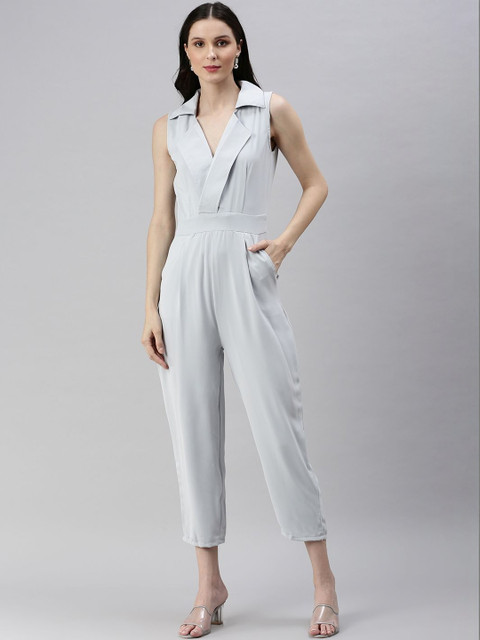 SHOWOFFFF Shawl Neck Basic Jumpsuit