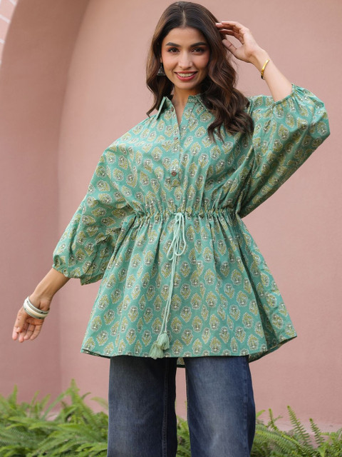 Jaipur Morni Print Bohemian Cotton Kaftan Top