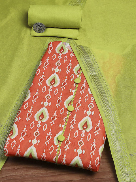 Biba Women Printed Pure Cotton Unstitched Dress Material