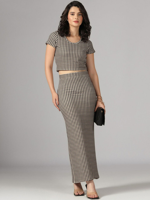 Selvia Checked Top With Skirt Co-Ords