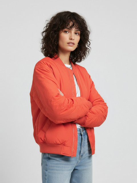 glitchez Ruched Detail Sleeves Oversized Puffer Jacket