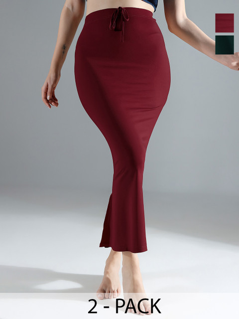 IndianRang Pack Of 2 Mid-Rise Saree Shapewear