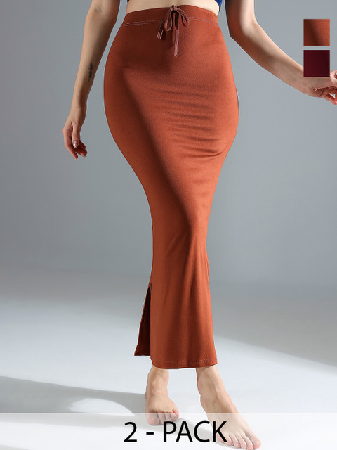 IndianRang Pack Of 2 Mid-Rise Saree Shapewear