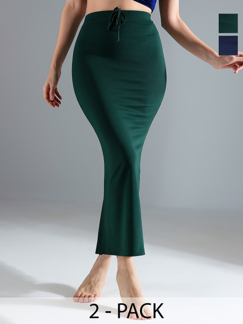 IndianRang Pack Of 2 Stretchable High-Rise 4-Way Stretchable Mermaid Fit Saree Shapewear