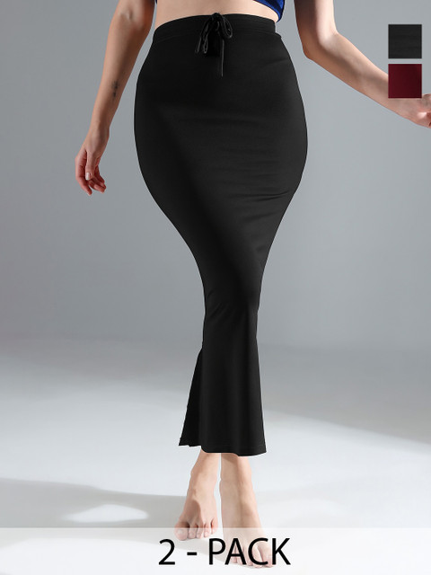 IndianRang Pack Of 2 Mid-Rise Saree Shapewear