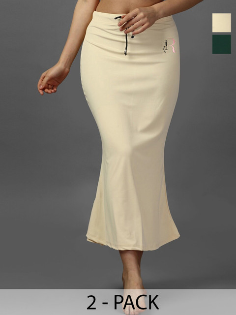 IndianRang Women Pack Of 2 Mid-Rise Stretchable Saree Shapewear