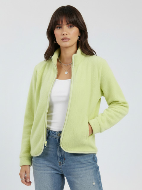 glitchez Mock Collar Relaxed Sherpa Jacket