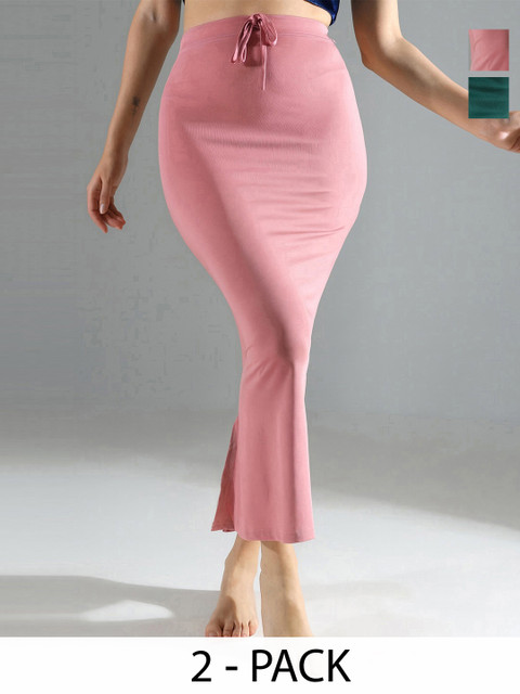 IndianRang Pack Of 2 Stretchable High-Rise Mermaid Fit Saree Shapewear