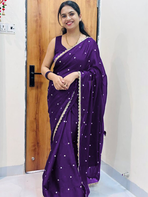 Celeb Styles Embellished Sequinned Pure Georgette Designer Saree