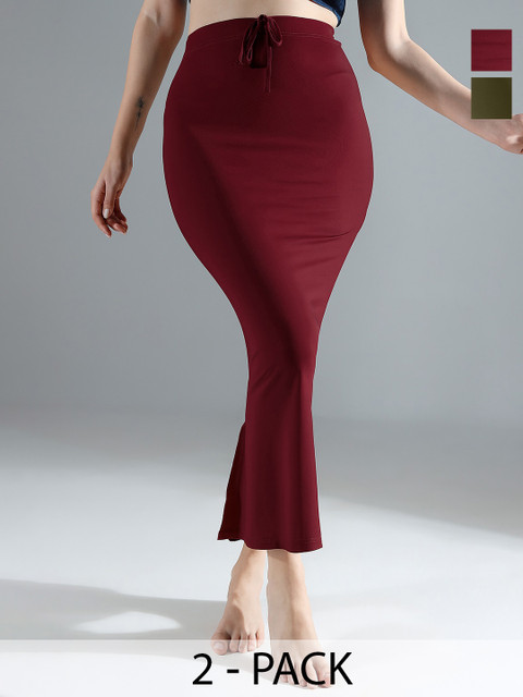 IndianRang Pack Of 2 Mid-Rise Saree Shapewear