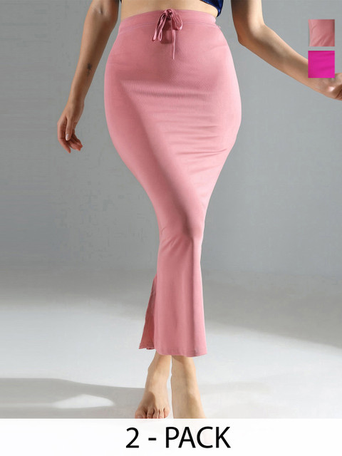 IndianRang Pack Of 2 Stretchable High-Rise 4-Way Stretchable Mermaid Fit Saree Shapewear