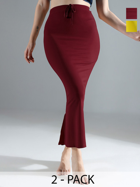 IndianRang Pack Of 2 Mid-Rise Saree Shapewear