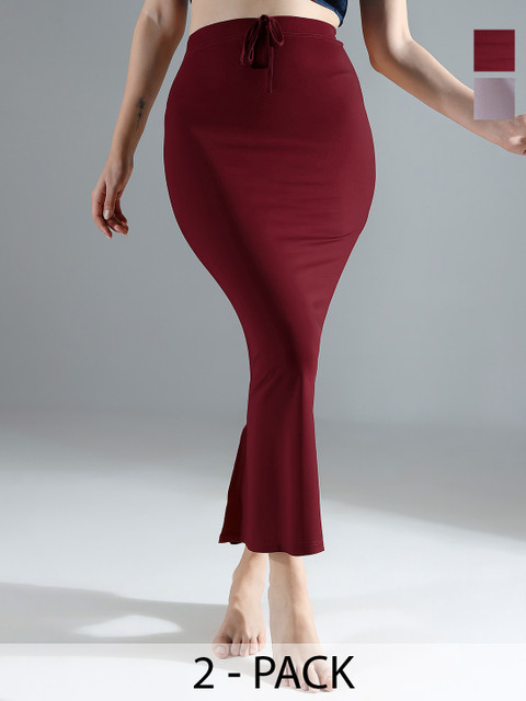 IndianRang Pack Of 2 Mid-Rise Saree Shapewear