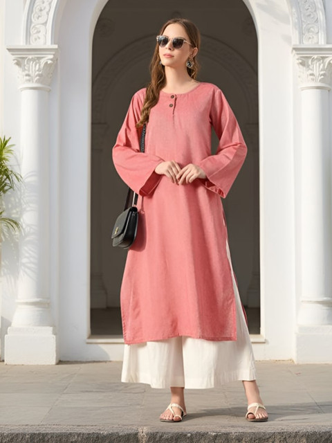 KALINI KALINI Round Neck Cotton Oversized Kurta