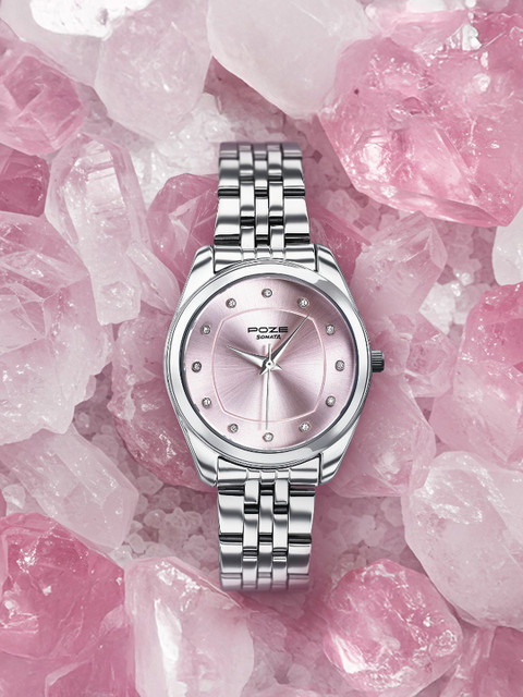 Sonata Poze 7 Analog Pink Dial Watch For Women - SP80146SM01W