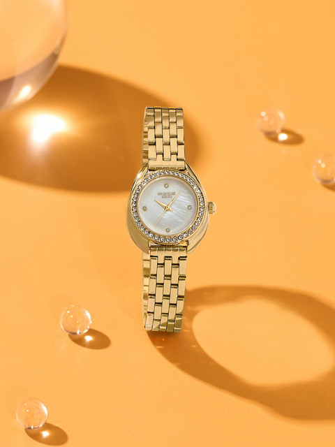 Sonata Poze 7 Analog White MOP Dial Watch For Women - SP80151YM01W