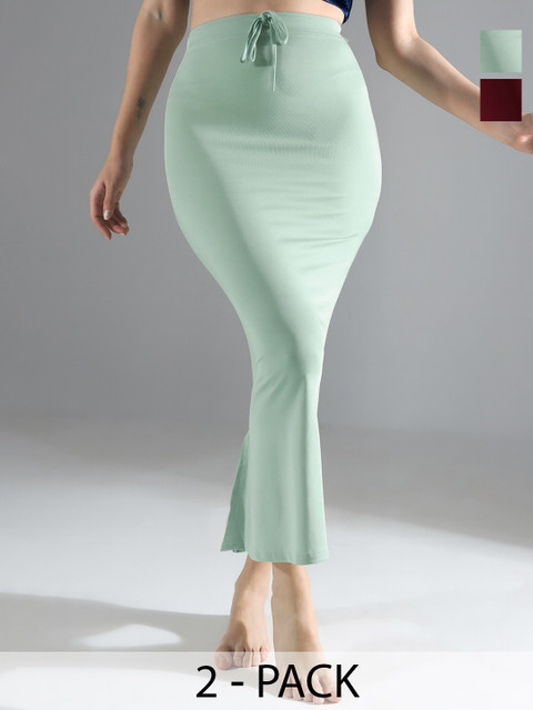 IndianRang Pack Of 2 Mid-Rise Saree Shapewear