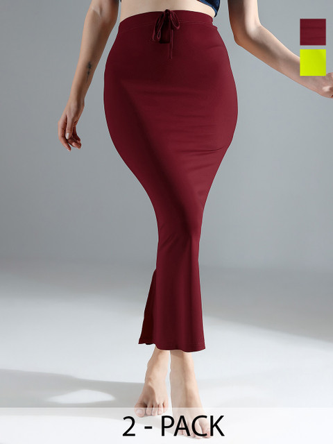 IndianRang Pack Of 2 Mid-Rise Saree Shapewear