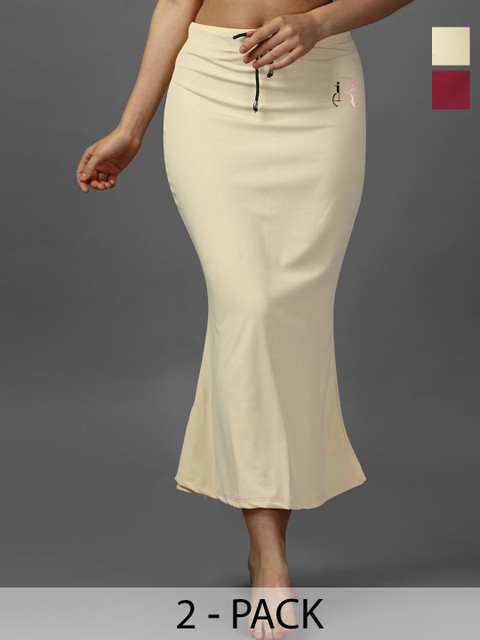 IndianRang Women Pack Of 2 Mid-Rise Stretchable Saree Shapewear