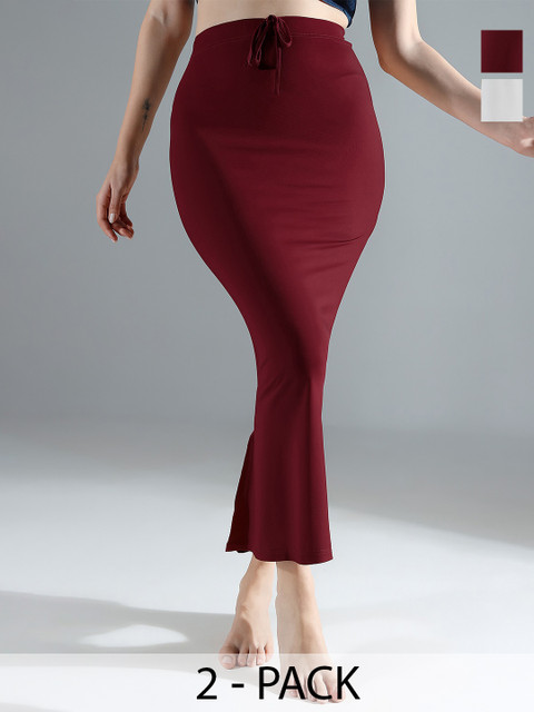 IndianRang Pack Of 2 Mid-Rise Saree Shapewear