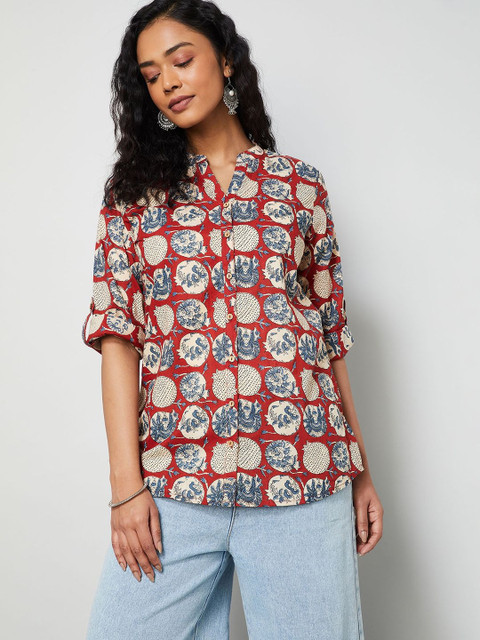 Melange by Lifestyle Ethnic Motifs Printed Pure Cotton Kurti