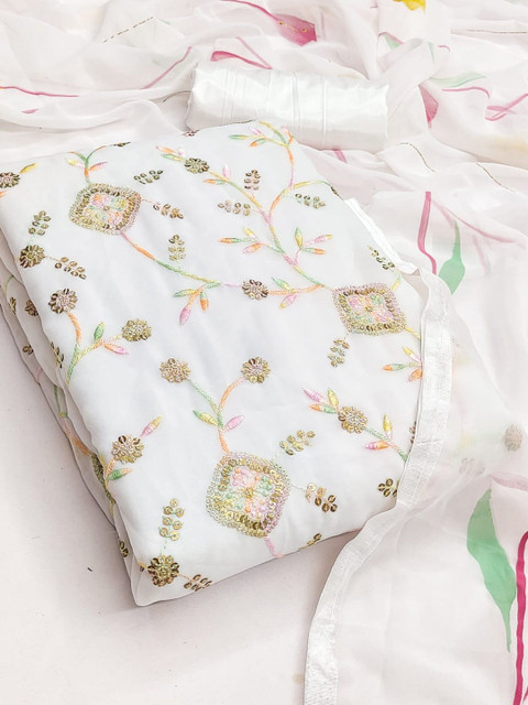 KALINI Embroidered Unstitched Dress Material