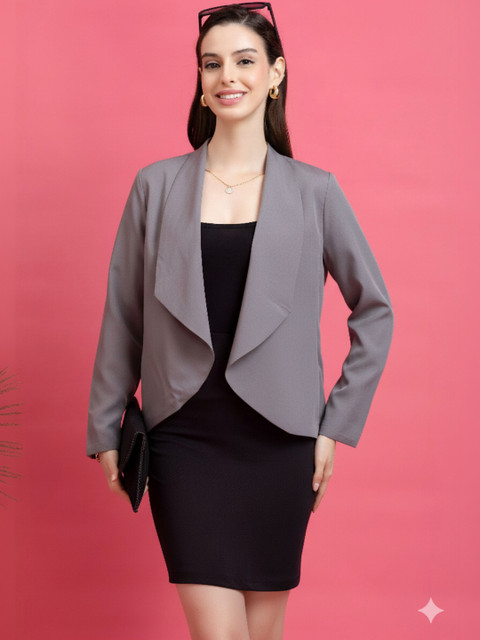 PURYS WORKSPACE Long Sleeves Blazer Style Open Front Shrug
