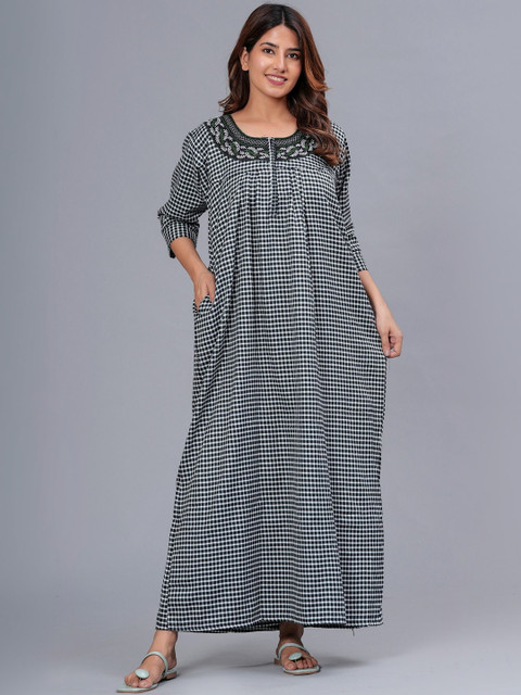 DGSM CRAFT Checked Maxi Nightdress