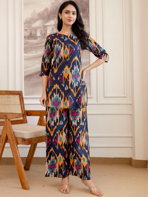 ME & MY Printed Round Neck Top & Palazzos Co-Ords