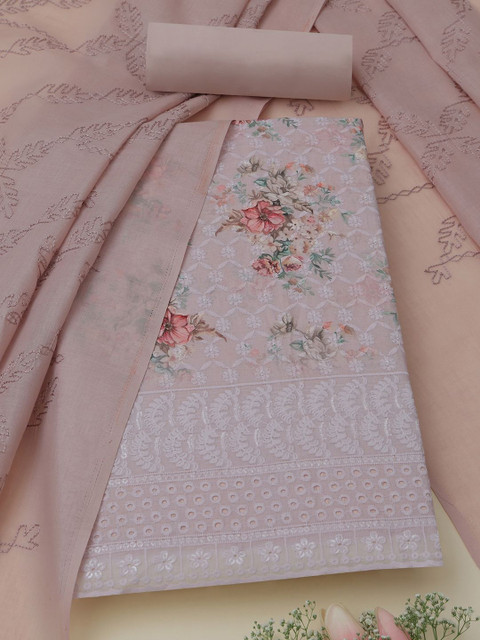 Soch Printed Pure Cotton Unstitched Dress Material